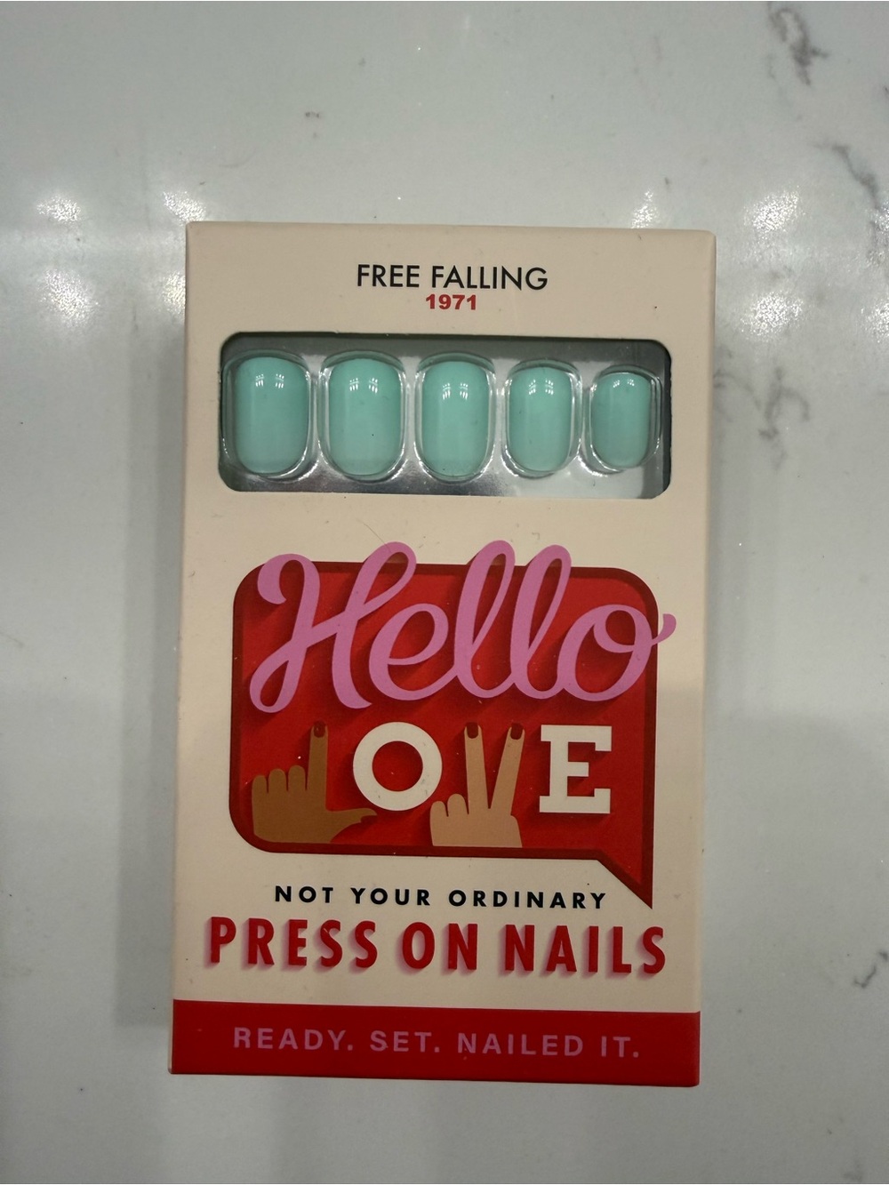 FREE FALLING Hello Love press on nails NEW